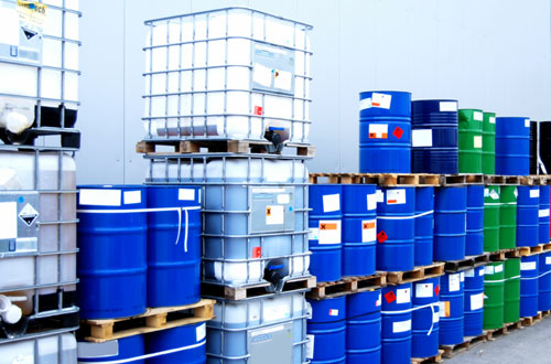 Chemicals in totes and drums Chemicals in totes and drums