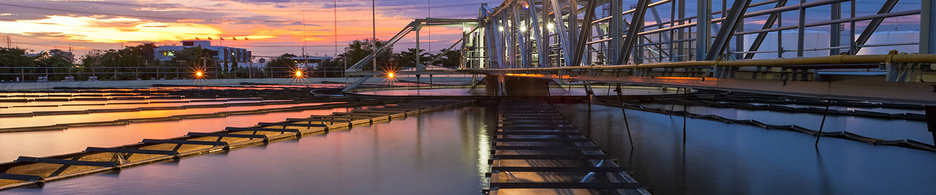 municipal clarifier at dawn